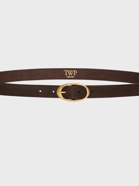 NWT TWP NARROW BELT IN VACHETTA LEATHER color, Dakota size 80